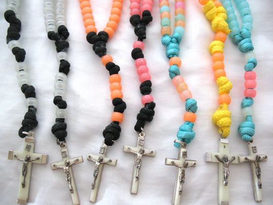 Rosary - Cord Paracord with Luminous Beads and Crucifix