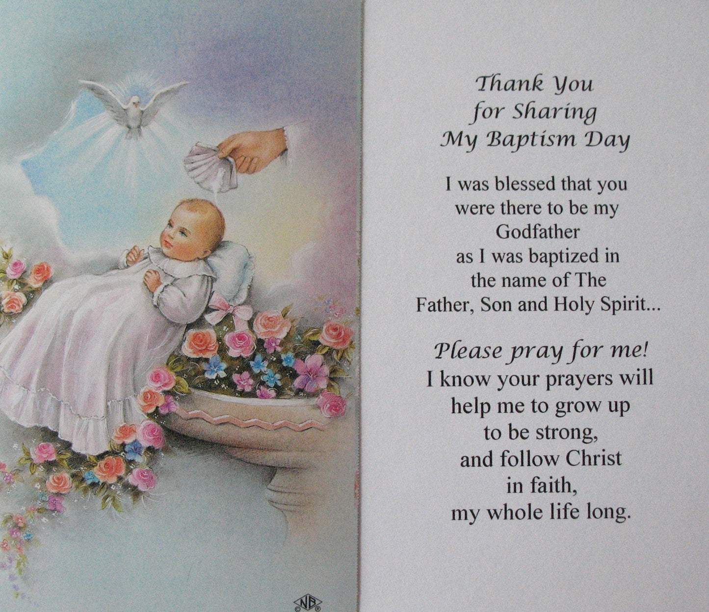 Godfather 'Baptism Thank You' Gift Set with Rosary