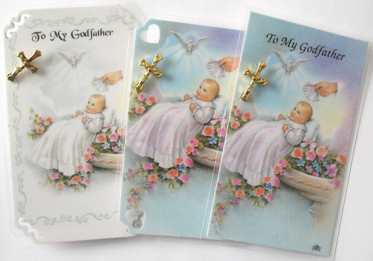 Godfather Baptism Gift - Crucifix Lapel Pin