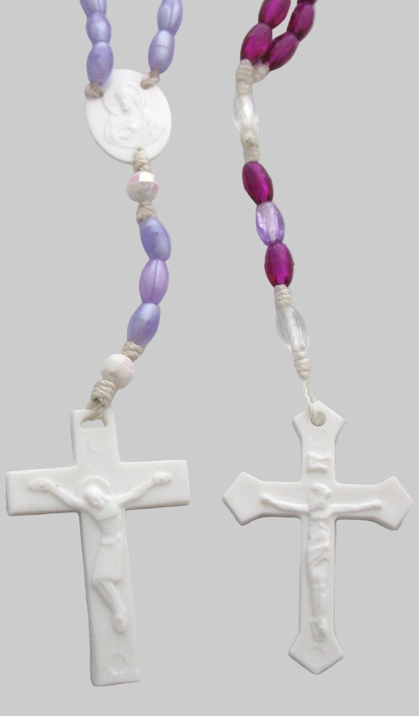 Rosary - Cord with Purple Plastic Beads