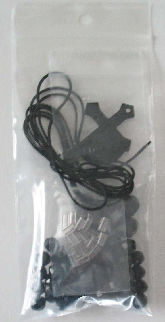 Rosary Making Kits - Black Cord, Crucifix & Center - Package of 6*
