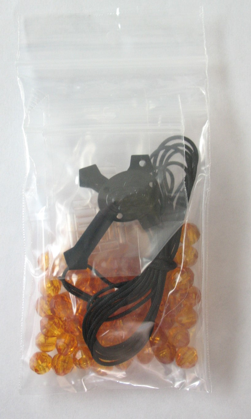 Rosary Making Kits - Topaz, Black Cord, Crucifix & Center - Package of 6*