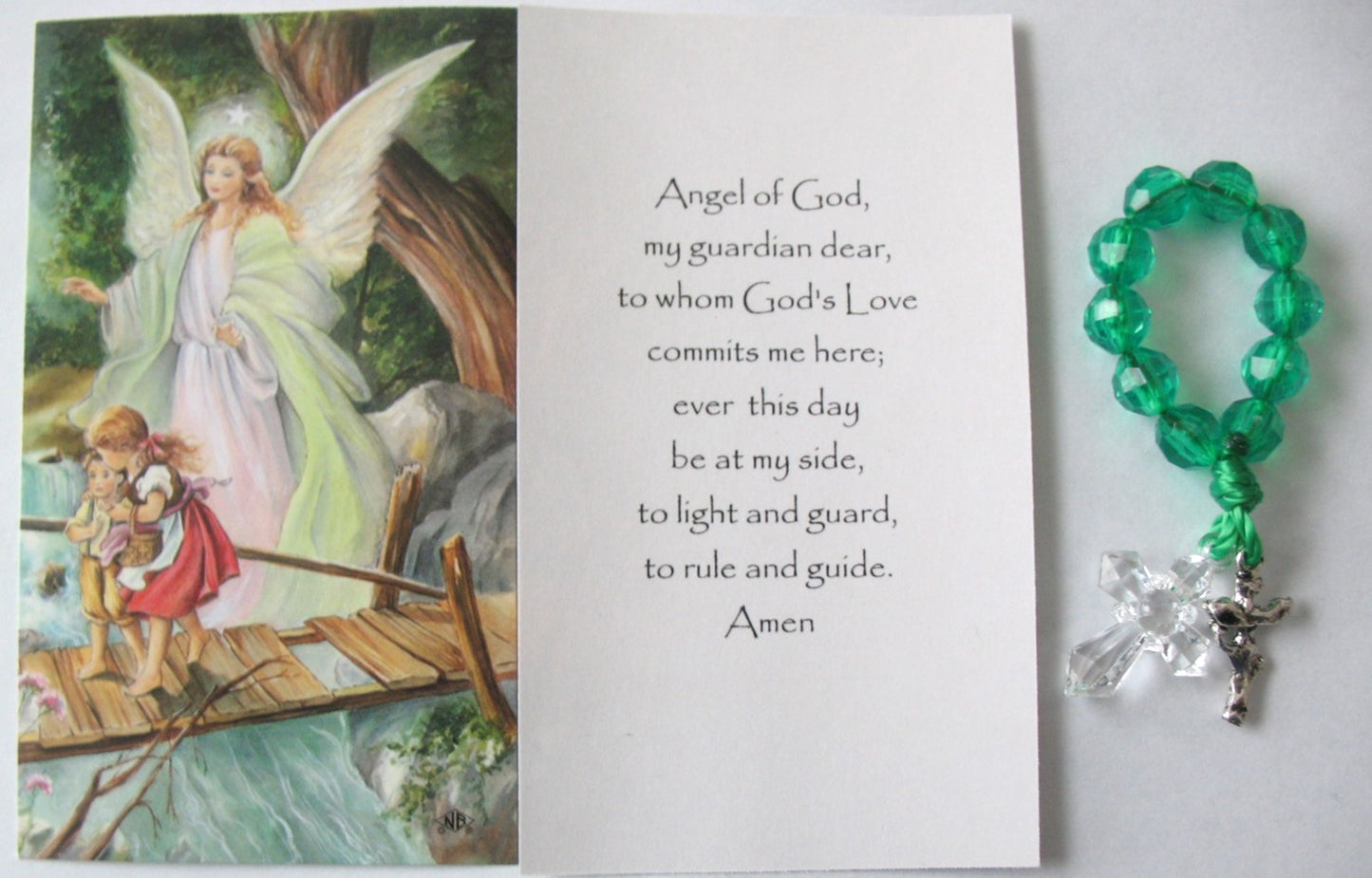 15 Gift Packages- Guardian Angel Prayercard & One-decade rosary