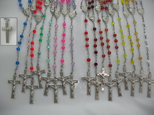 Inexpensive Chain Rosary with Plastic Beads