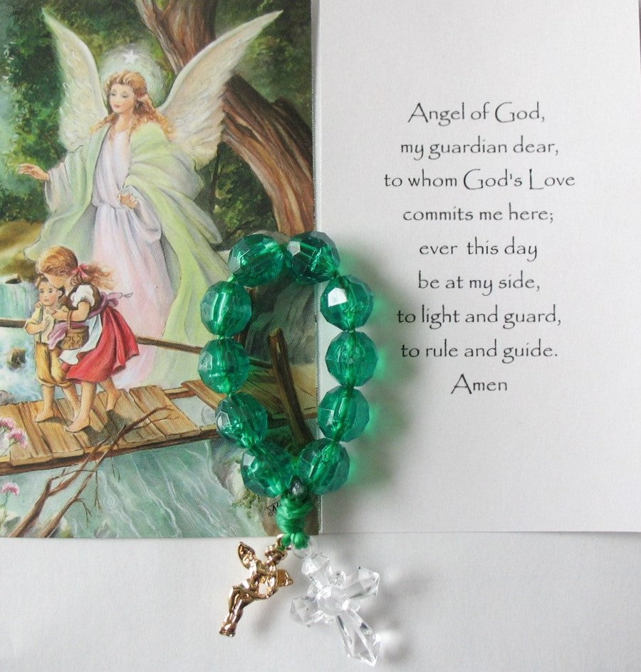 Guardian Angel Prayercard & One-Decade Rosary