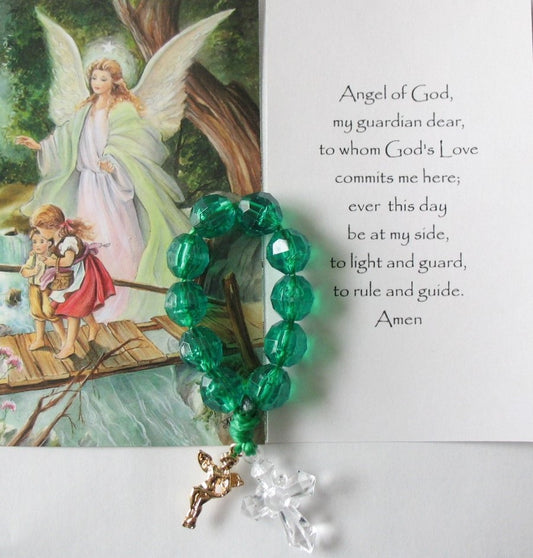 Guardian Angel Prayercard & One-Decade Rosary