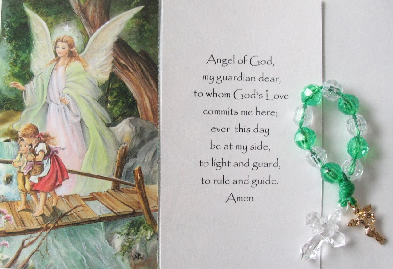 Guardian Angel Prayercard & One-Decade Rosary