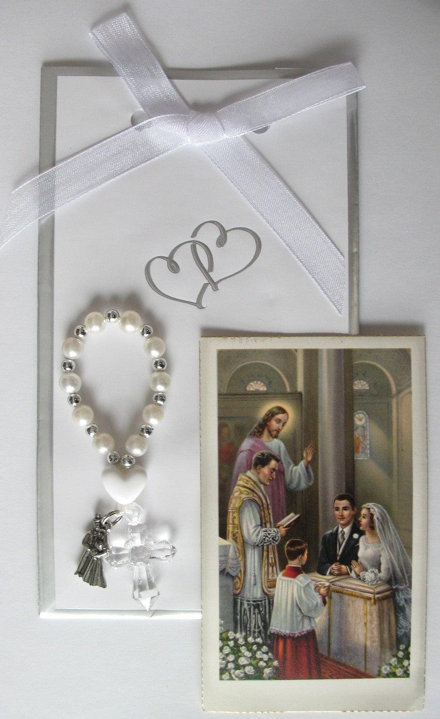 Wedding Favor Gift Package - Pocket Rosary with Wedding Charm