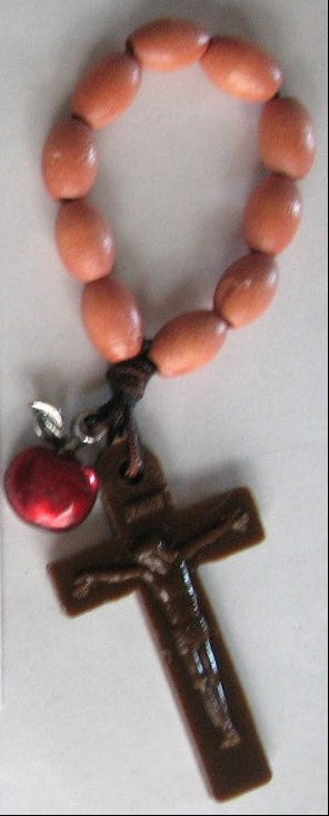 Teacher Gift One-decade Pocket Rosary with Apple Charm