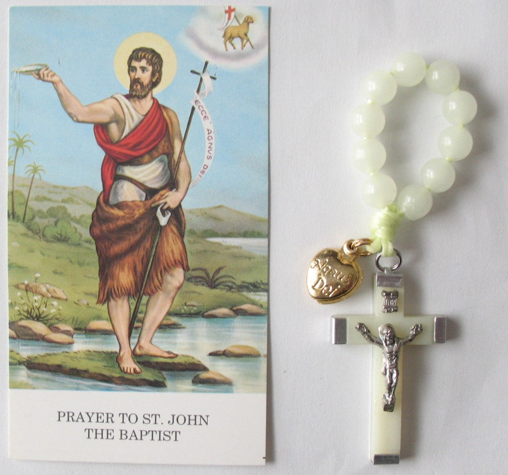 St. John the Baptist / Agnus Dei One Decade Pocket Rosary & Prayercard