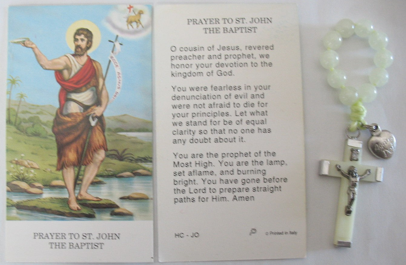 St. John the Baptist / Agnus Dei One Decade Pocket Rosary & Prayercard