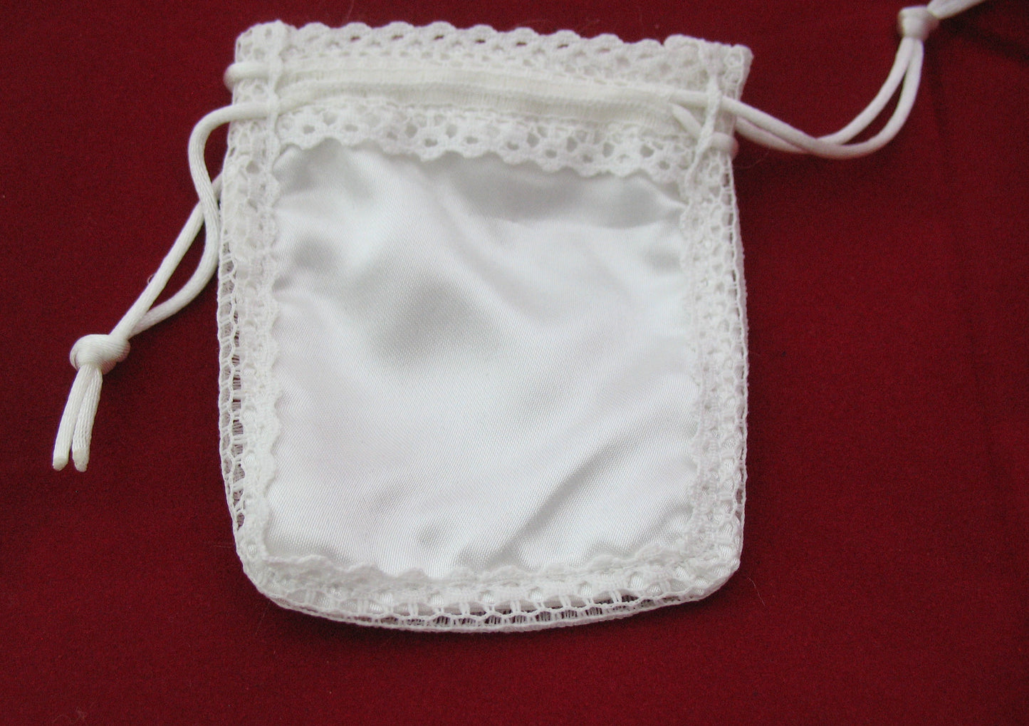 Rosary Pouch - White Satin / Lace