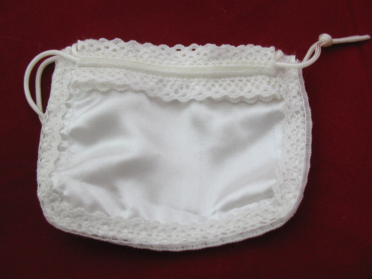 Rosary Pouch - White Satin / Lace