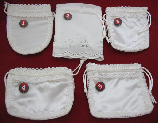 Rosary Pouch - White Satin / Lace
