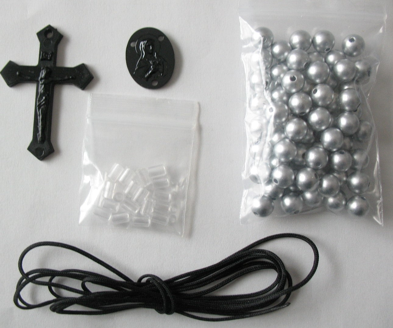 Rosary Making Kits - 7.5mm Matt Plastic Beads - Individual or Package of 10 Kits