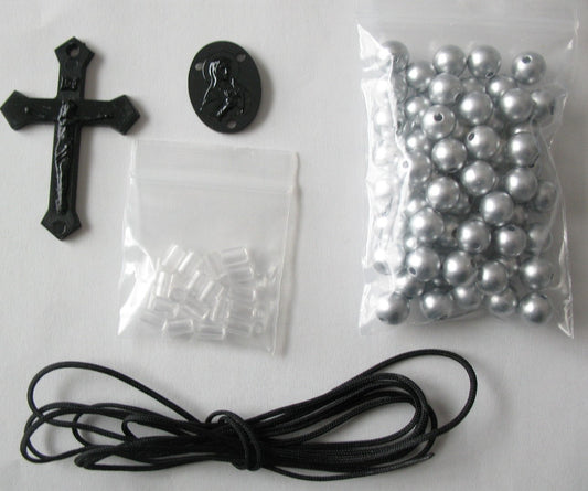 Rosary Making Kits - 7.5mm Matt Plastic Beads - Individual or Package of 10 Kits