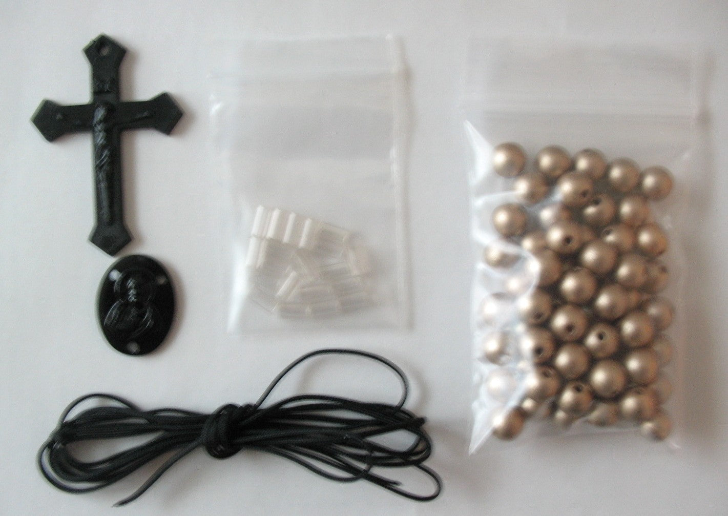 Rosary Making Kits - 7.5mm Matt Plastic Beads - Individual or Package of 10 Kits