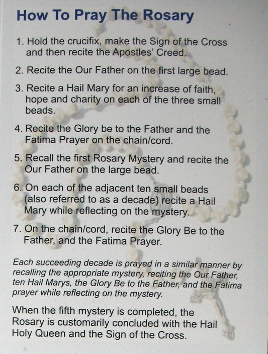 Rosary Prayer Pamphlet - English or Spanish