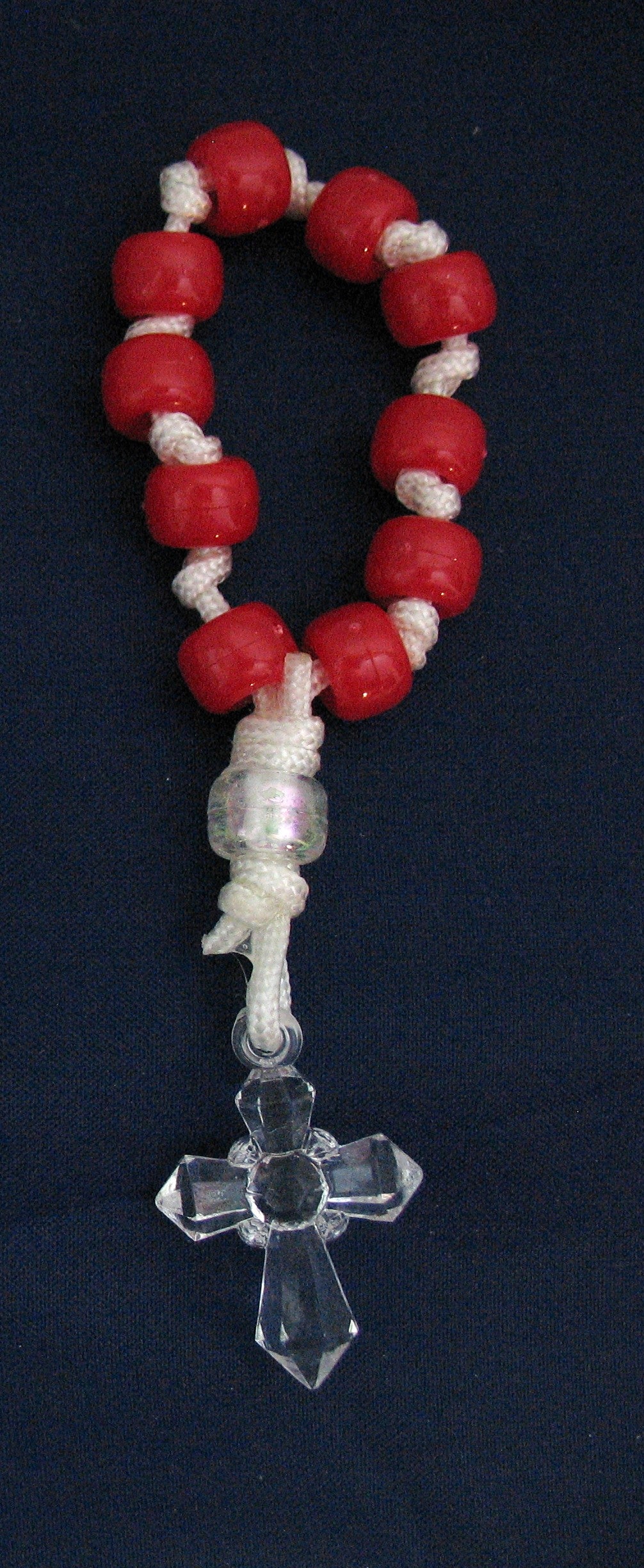 Rosary - One Decade Cord with Clear Plastic Cross - Bulk Pricing Available!