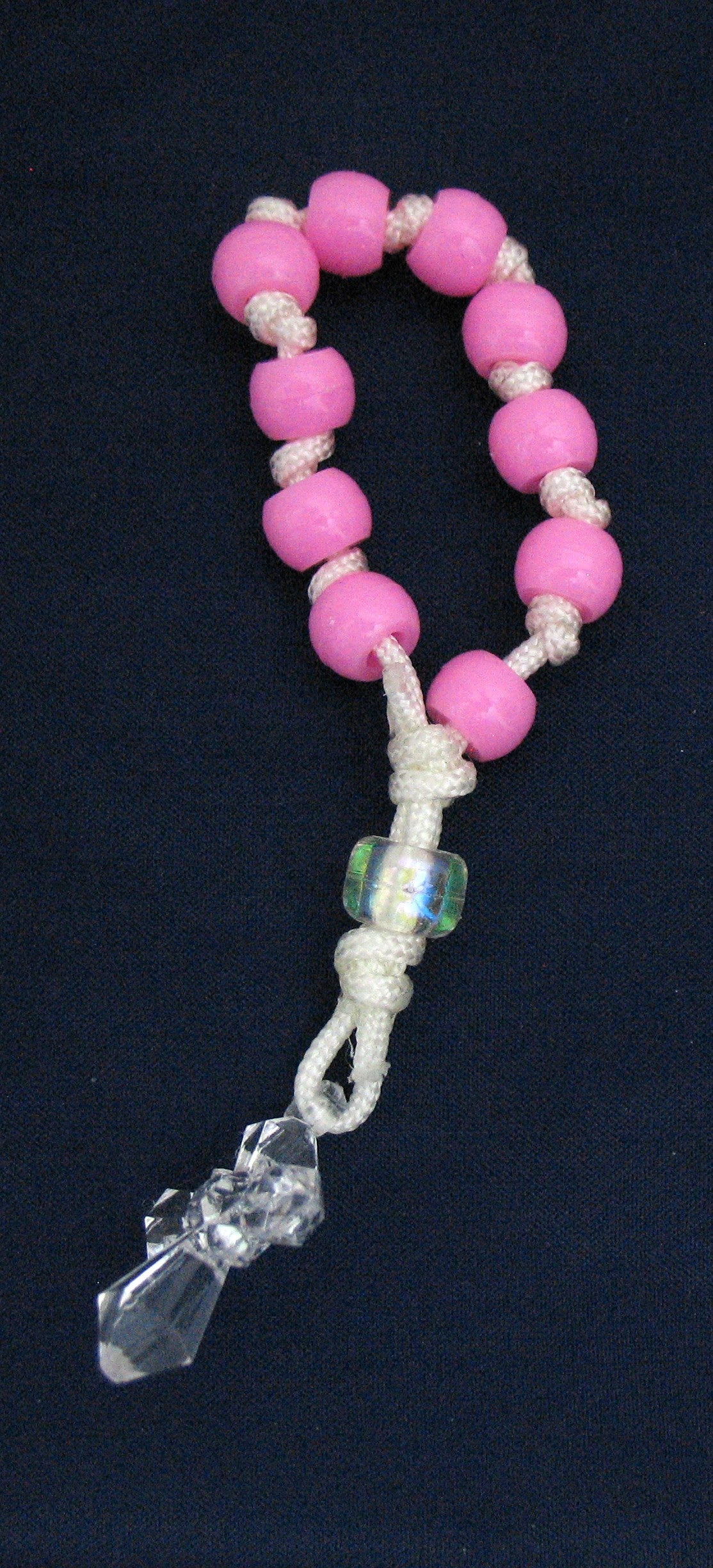 Rosary - One Decade Cord with Clear Plastic Cross - Bulk Pricing Available!