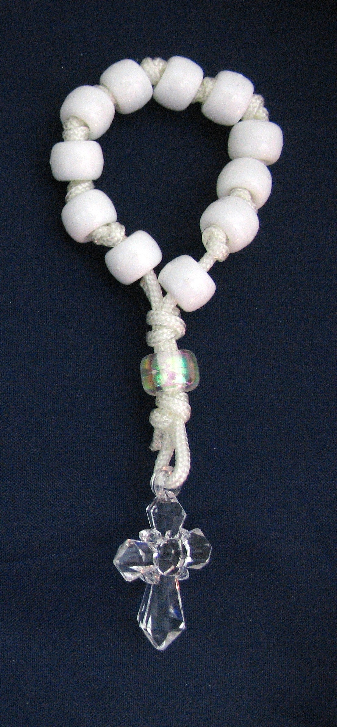 Rosary - One Decade Cord with Clear Plastic Cross - Bulk Pricing Available!