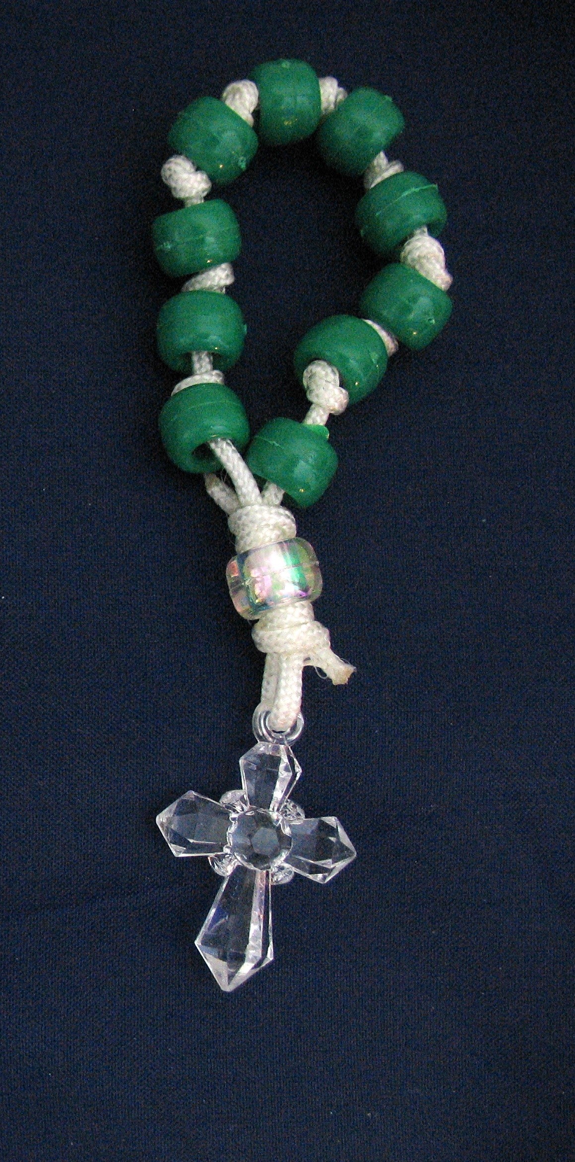 Rosary - One Decade Cord with Clear Plastic Cross - Bulk Pricing Available!