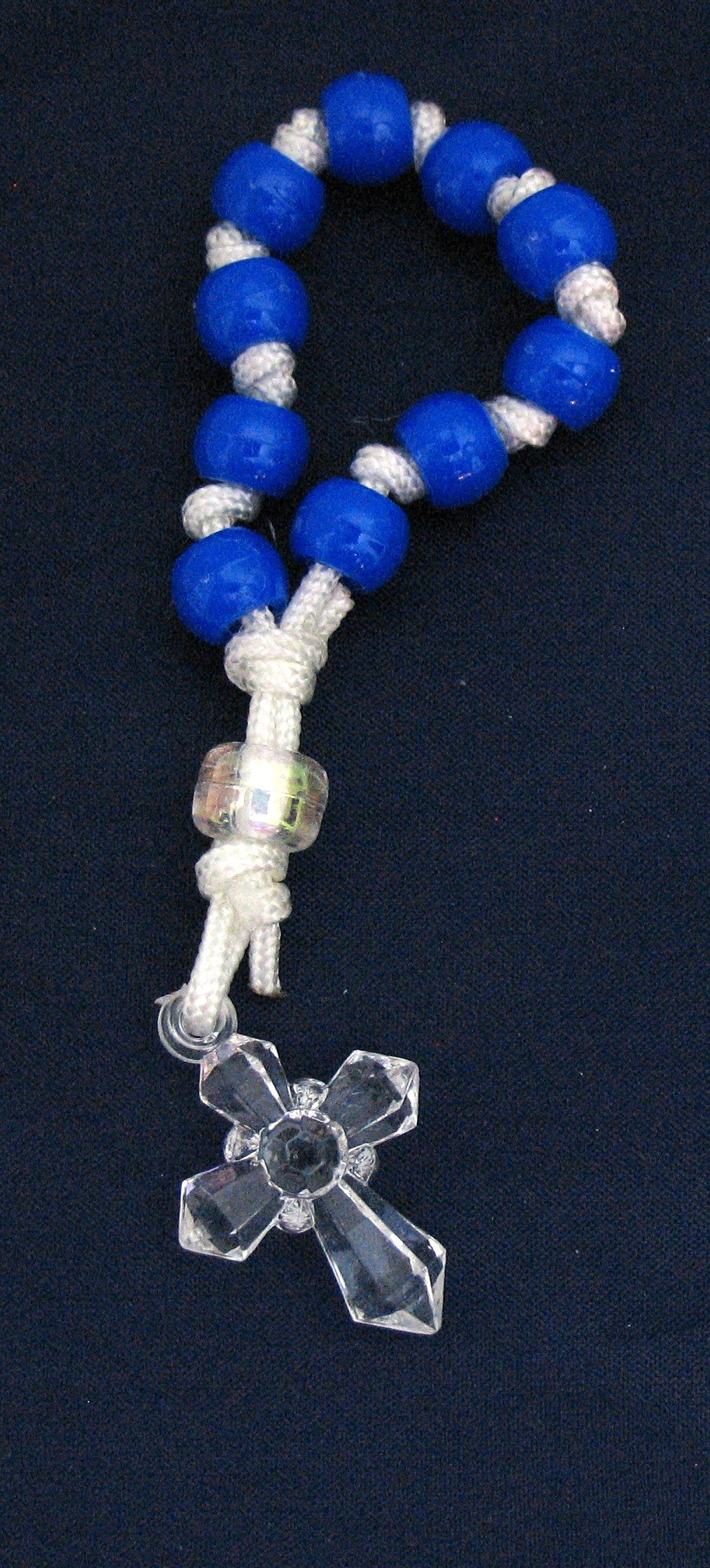 Rosary - One Decade Cord with Clear Plastic Cross - Bulk Pricing Available!