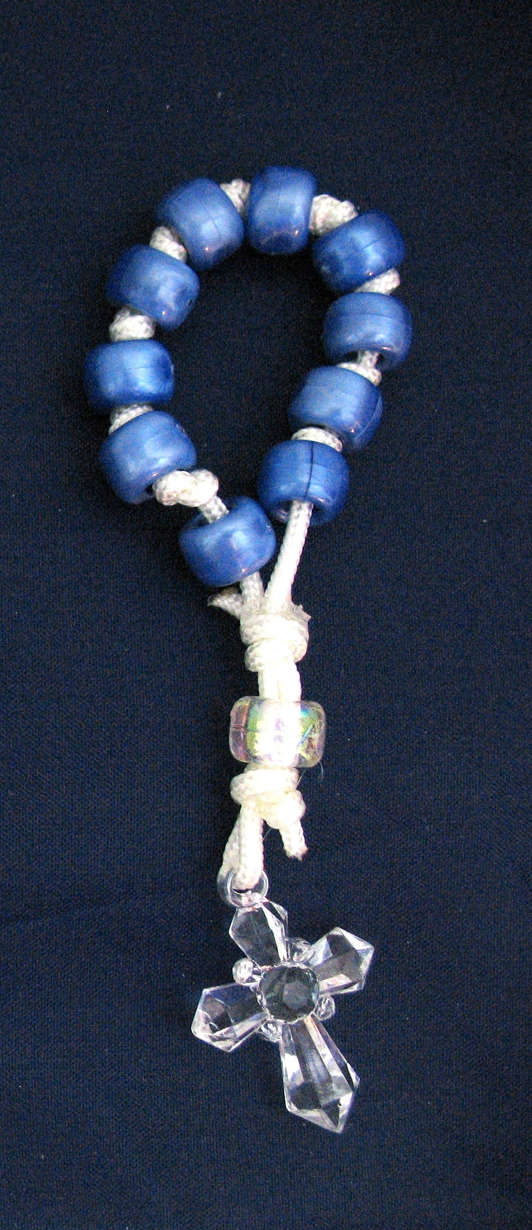 Rosary - One Decade Cord with Clear Plastic Cross - Bulk Pricing Available!