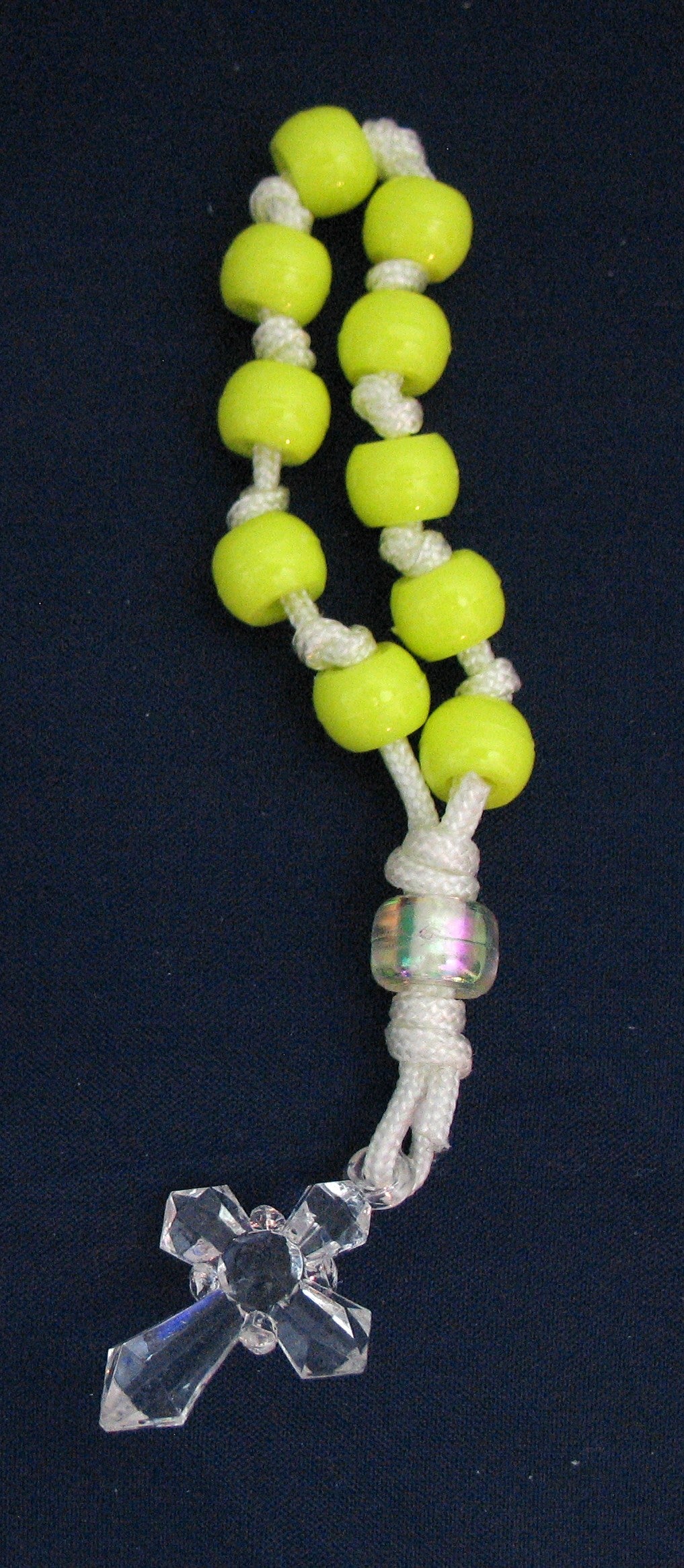 Rosary - One Decade Cord with Clear Plastic Cross - Bulk Pricing Available!