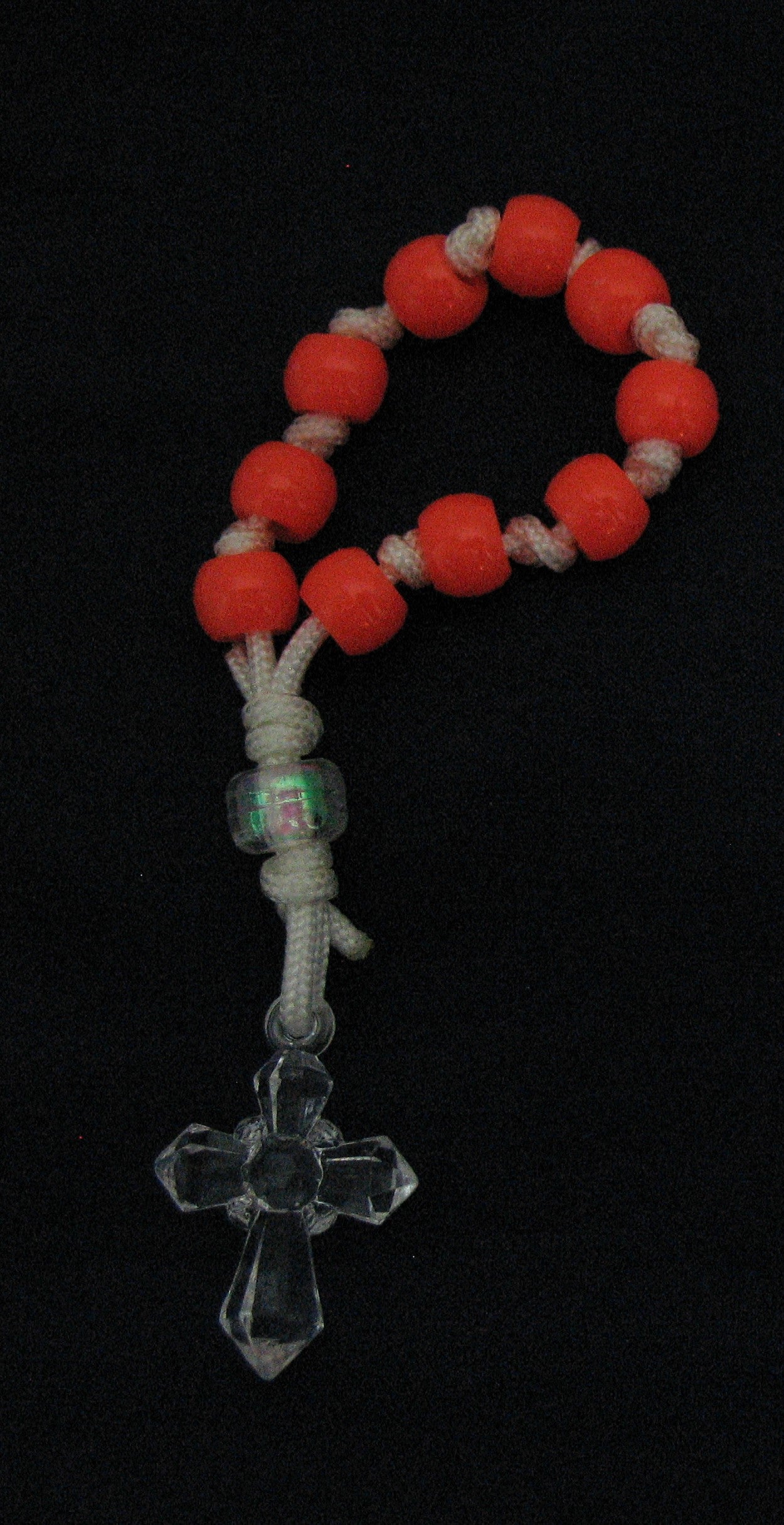 Rosary - One Decade Cord with Clear Plastic Cross - Bulk Pricing Available!