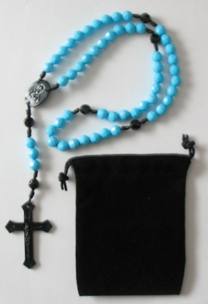 Cord Rosary - 8 mm Acrylic Beads with Bonus Pouch