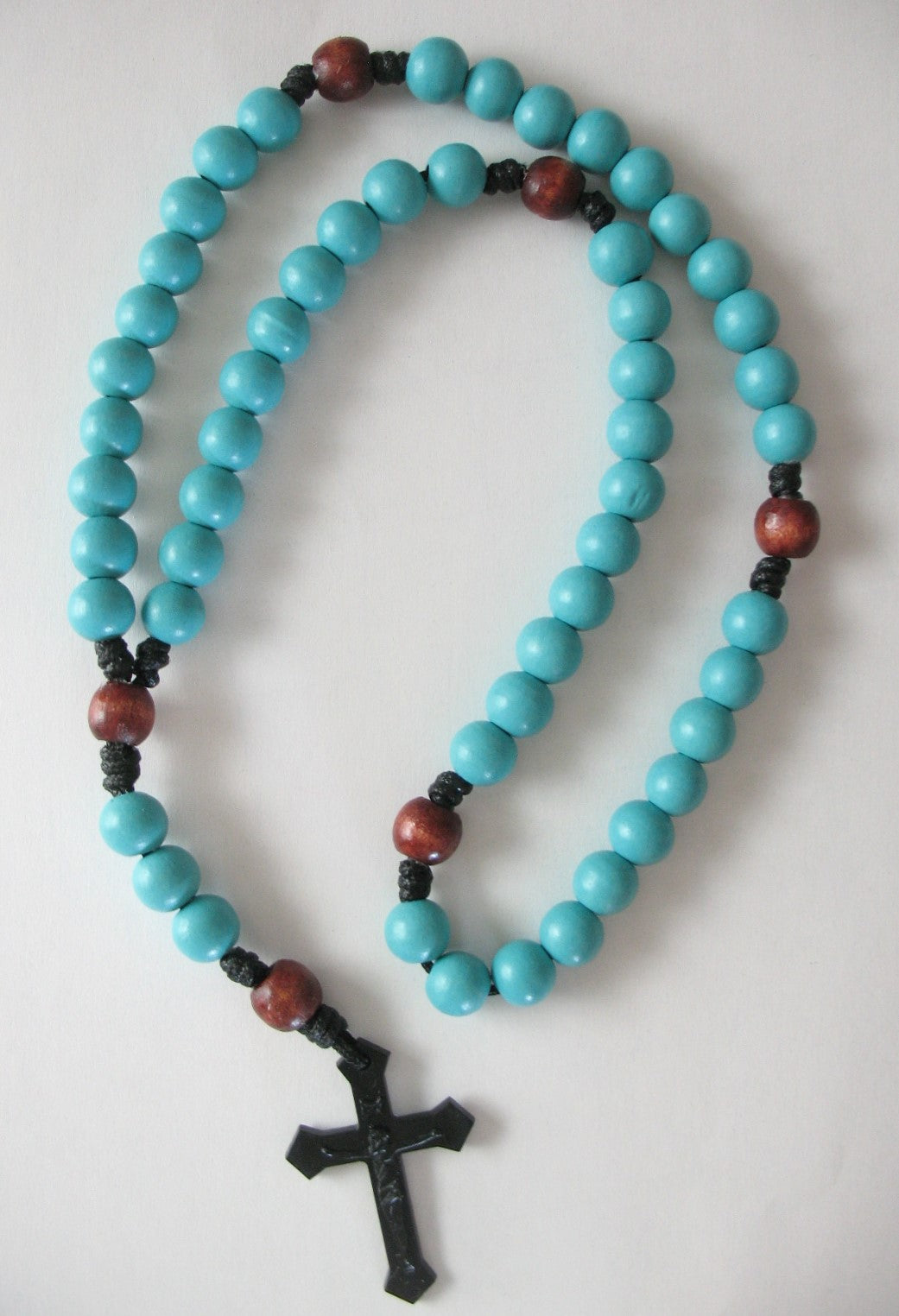 Paracord Rosary - 12mm Wood Beads