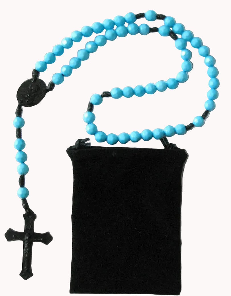 Cord Rosary - 8 mm Acrylic Beads with Bonus Pouch