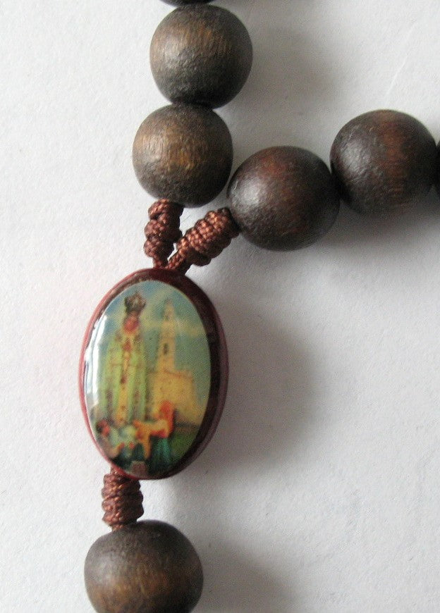 Wood Bead Cord Rosary with Bonus Pouch