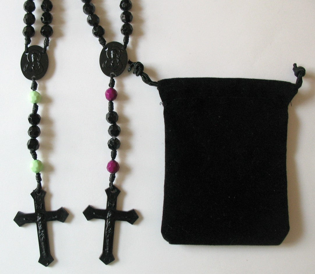 Cord Rosary - 8 mm Acrylic Beads with Bonus Pouch