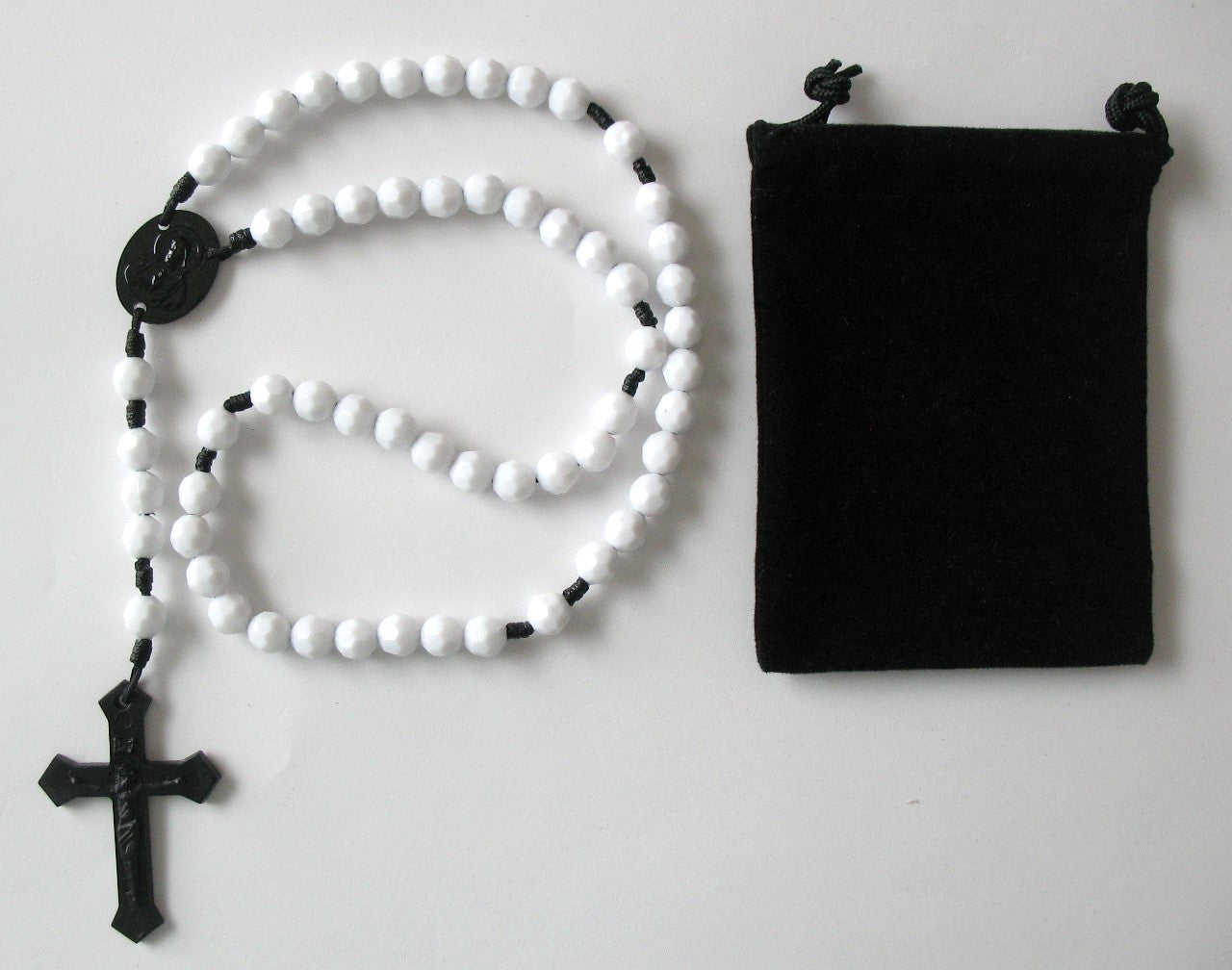 Cord Rosary - 8 mm Acrylic Beads with Bonus Pouch - Best Price Mix & Match