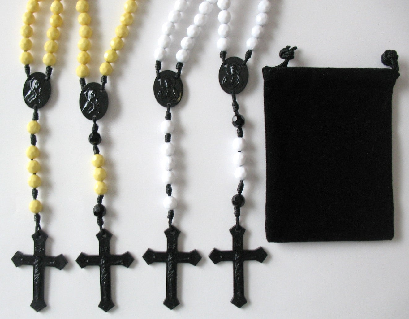 Cord Rosary - 8 mm Acrylic Beads with Bonus Pouch - Best Price Mix & Match