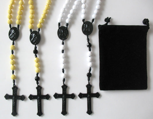 Cord Rosary - 8 mm Acrylic Beads with Bonus Pouch - Best Price Mix & Match