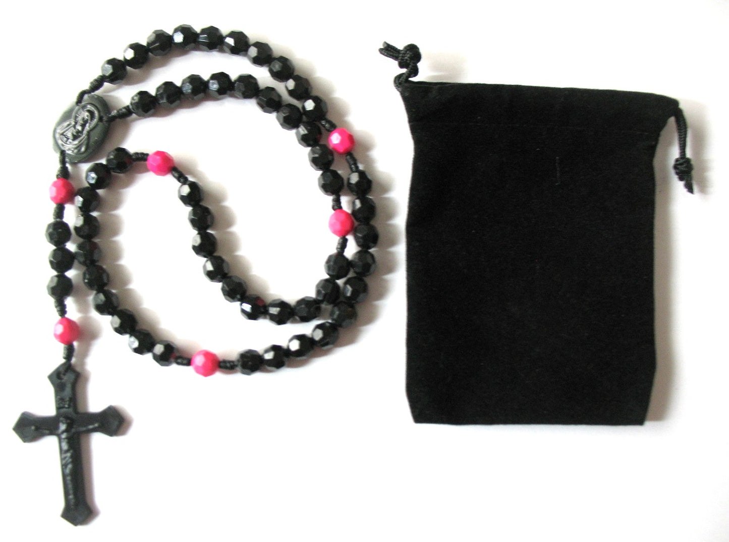 Cord Rosary - 8 mm Acrylic Beads with Bonus Pouch - Best Price Mix & Match