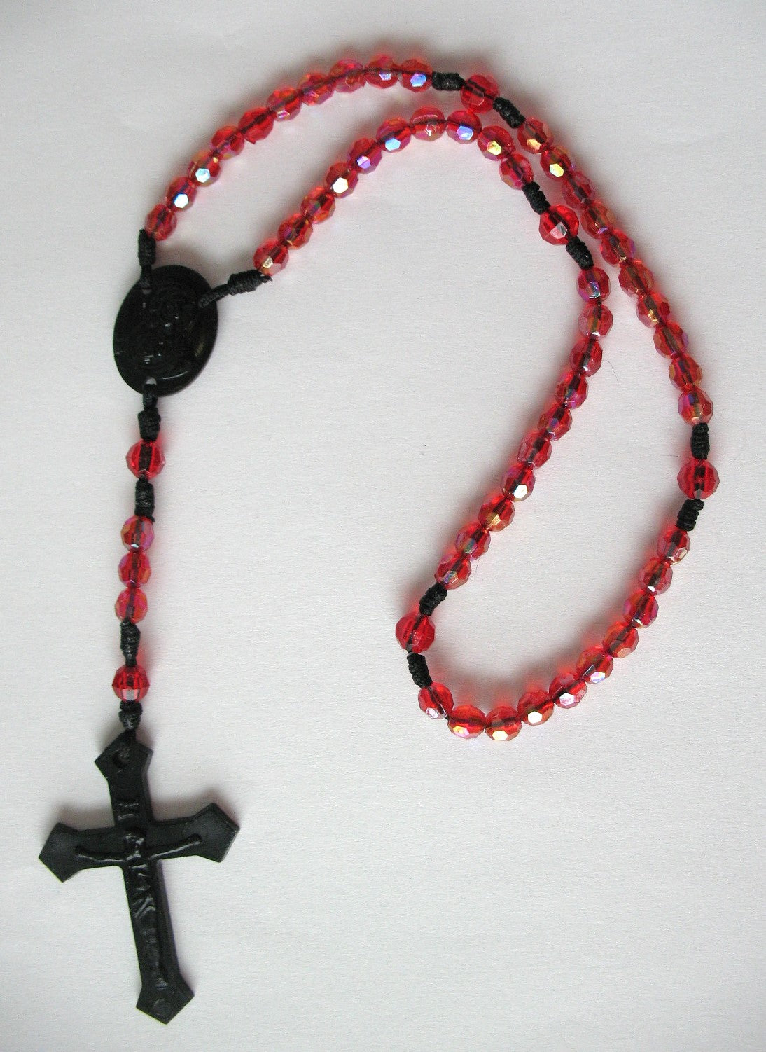 Bulk Package of 25 Black Cord Rosaries with 25 Clamshell Boxes