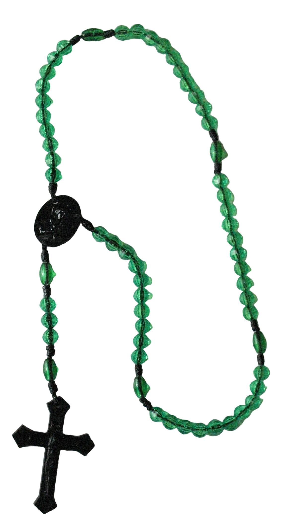 Bulk Package of 25 Black Cord Rosaries with 25 Clamshell Boxes