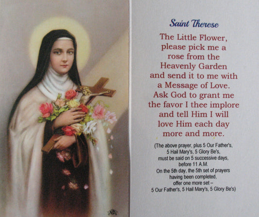 St. Therese Laminated Prayercard - The Little Flower
