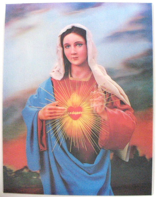 Immaculate Heart of Mary 3D Picture - 10 x 13