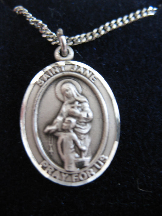 St. Jane of Valois - Sterling Silver Medal with Chain