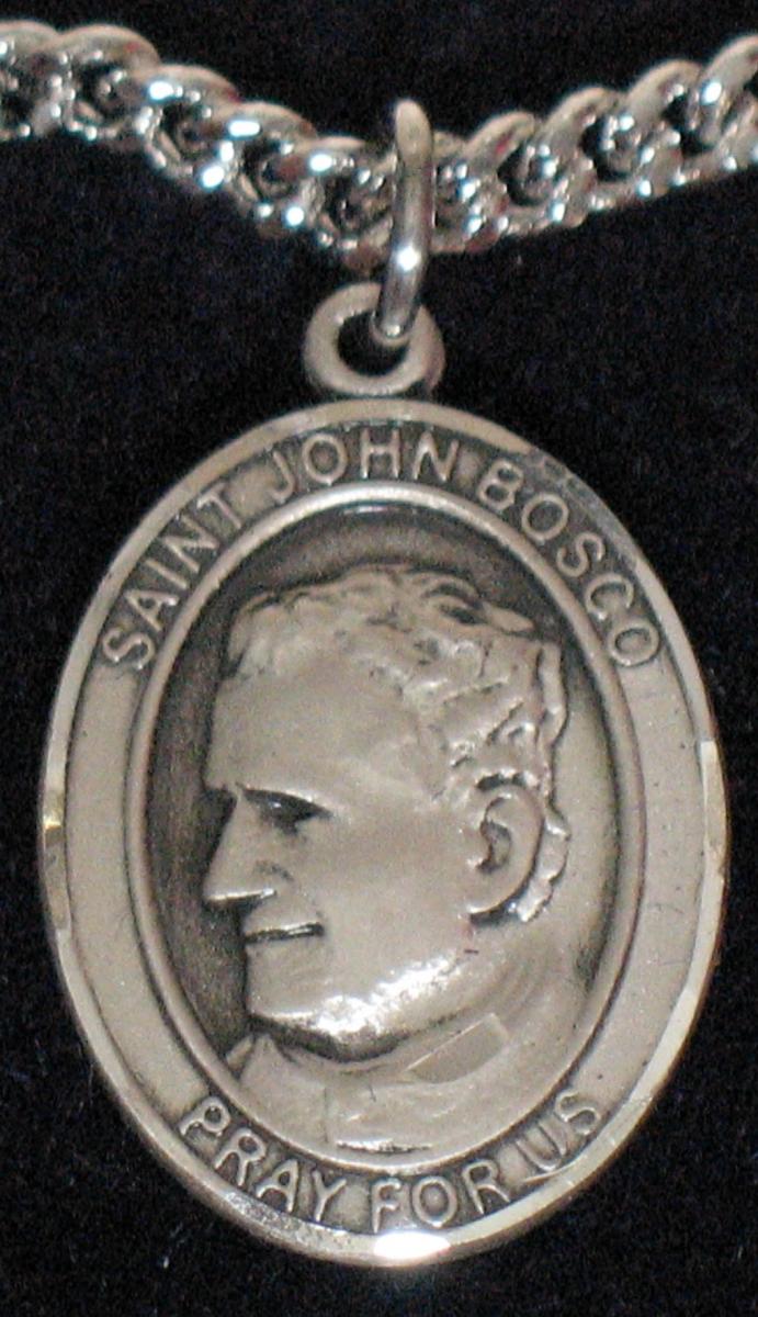 St. John Bosco - Sterling Silver Medal With Chain