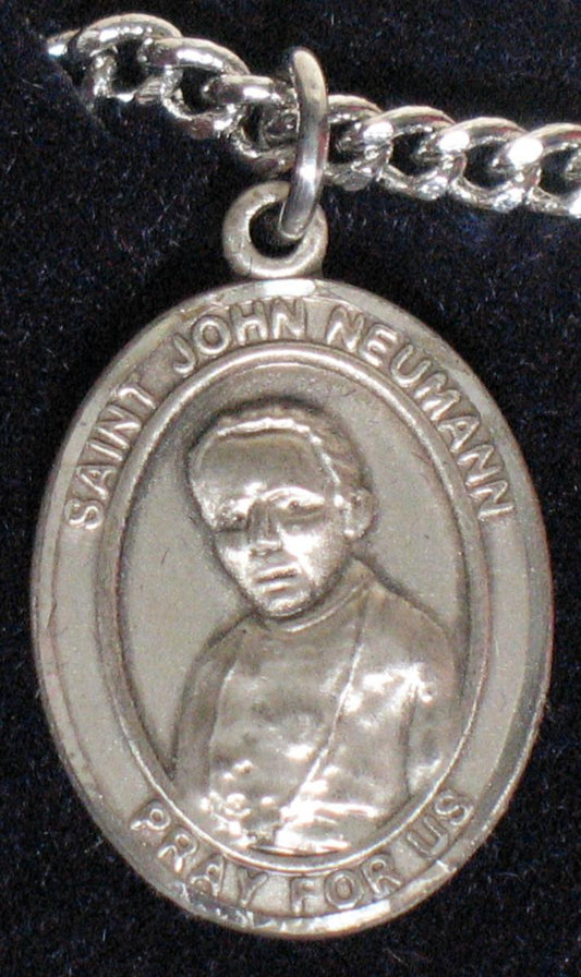 St. John Neumann - Sterling Silver Medal with Chain