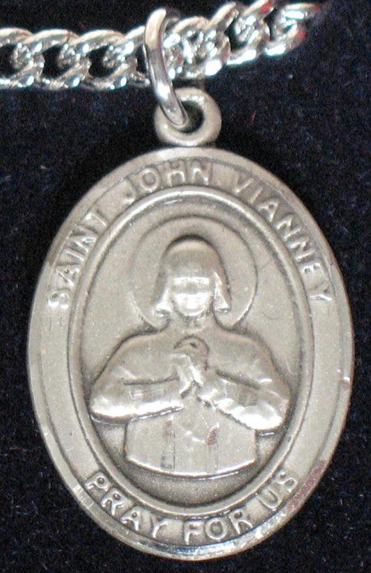 St. John Vianney - Sterling Silver Medal with Chain