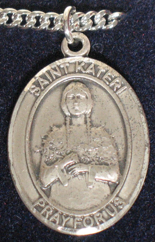 St. Kateri Tekakwitha - Sterling Silver Medal With Chain