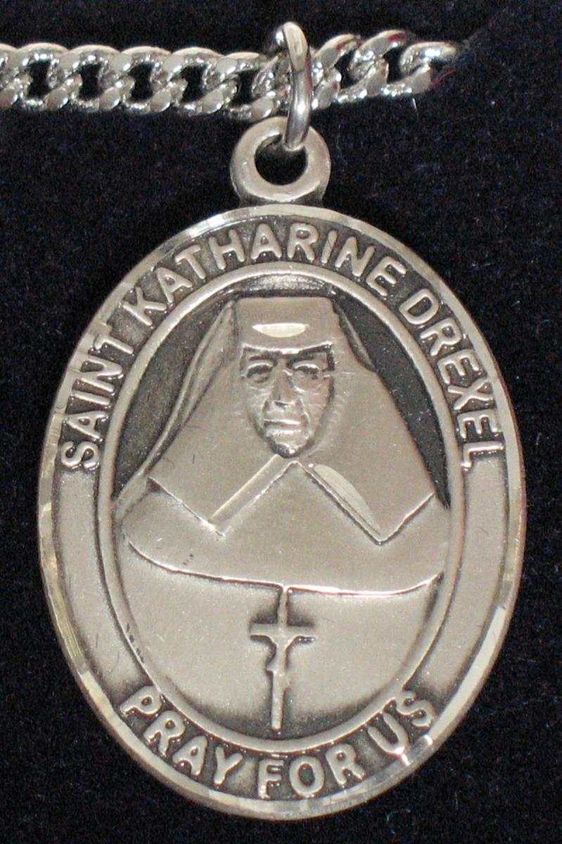 St. Katharine Drexel - Sterling Silver Medal with Chain