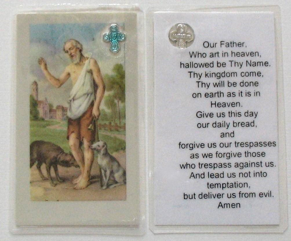 Our Father Mini Laminated Prayercard with Four-Way Cross